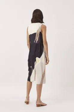 A Place To Be Pleat Shoulder Dress