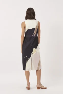 A Place To Be Pleat Shoulder Dress