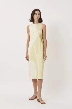 A Place To Be Pleat Shoulder Dress