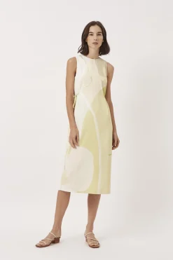 A Place To Be Pleat Shoulder Dress