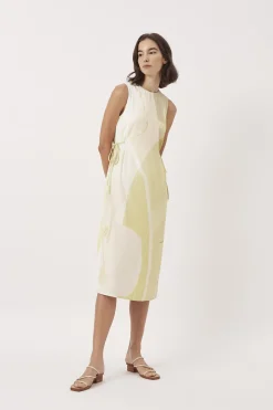 A Place To Be Pleat Shoulder Dress