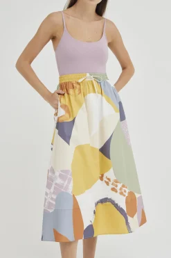 Al Fresco Organic Cotton Midi Skirt