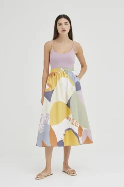 Al Fresco Organic Cotton Midi Skirt