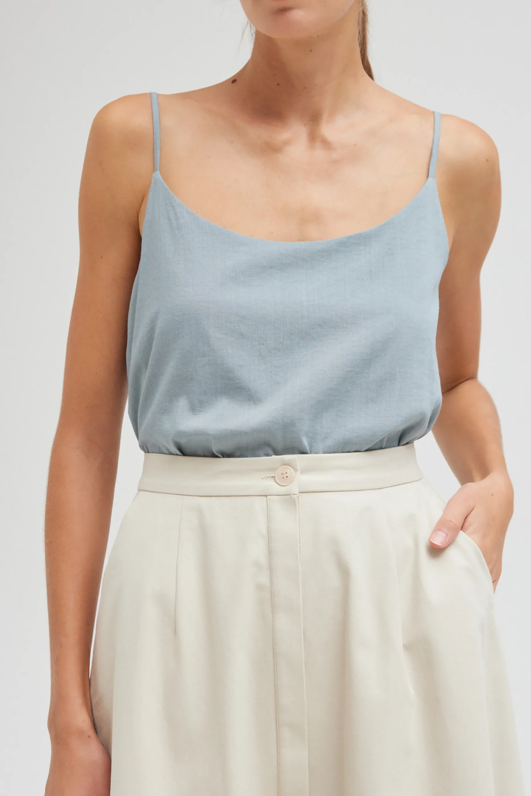 A-line Cotton Midi Skirt
