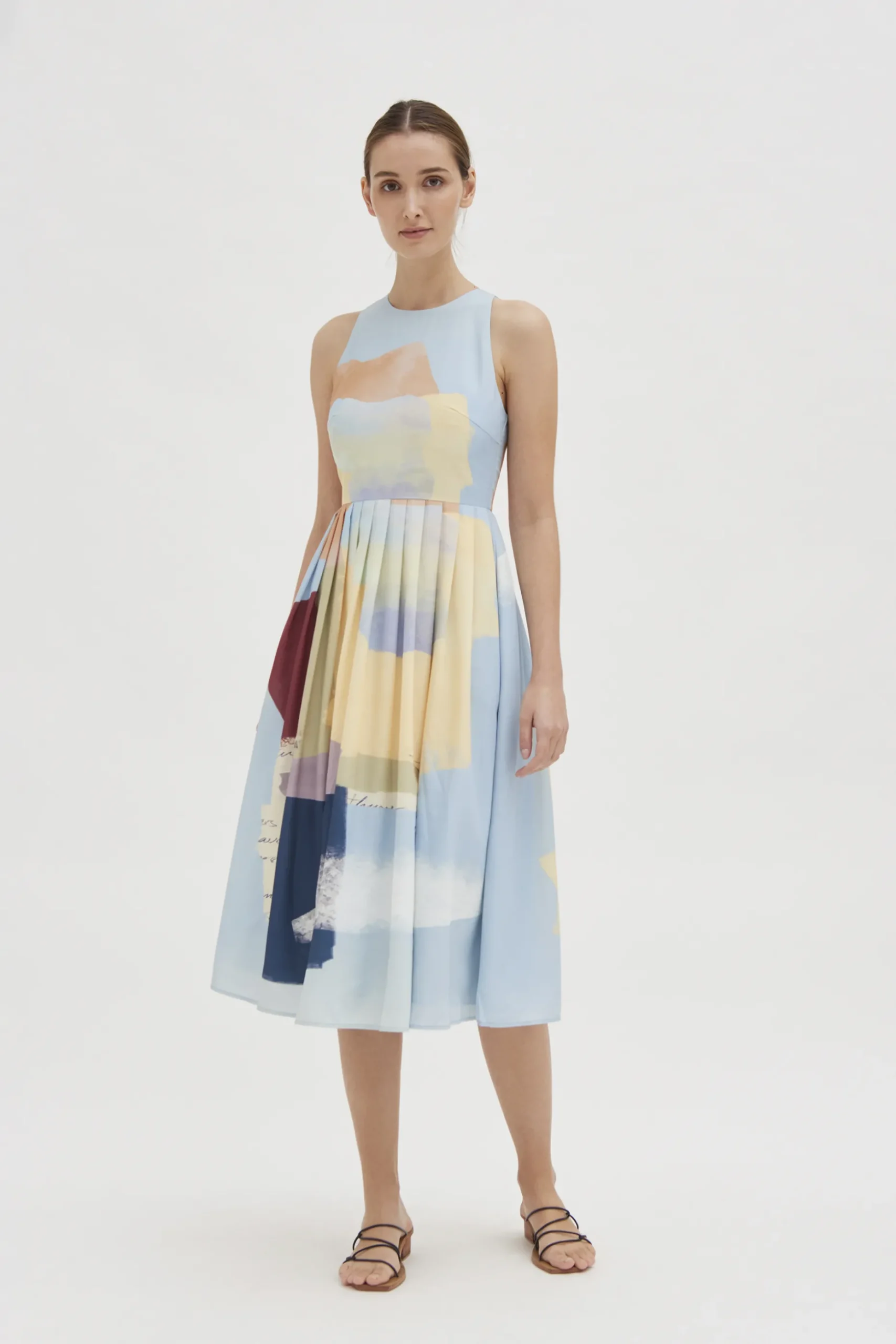Analogue Midi Pleat Dress