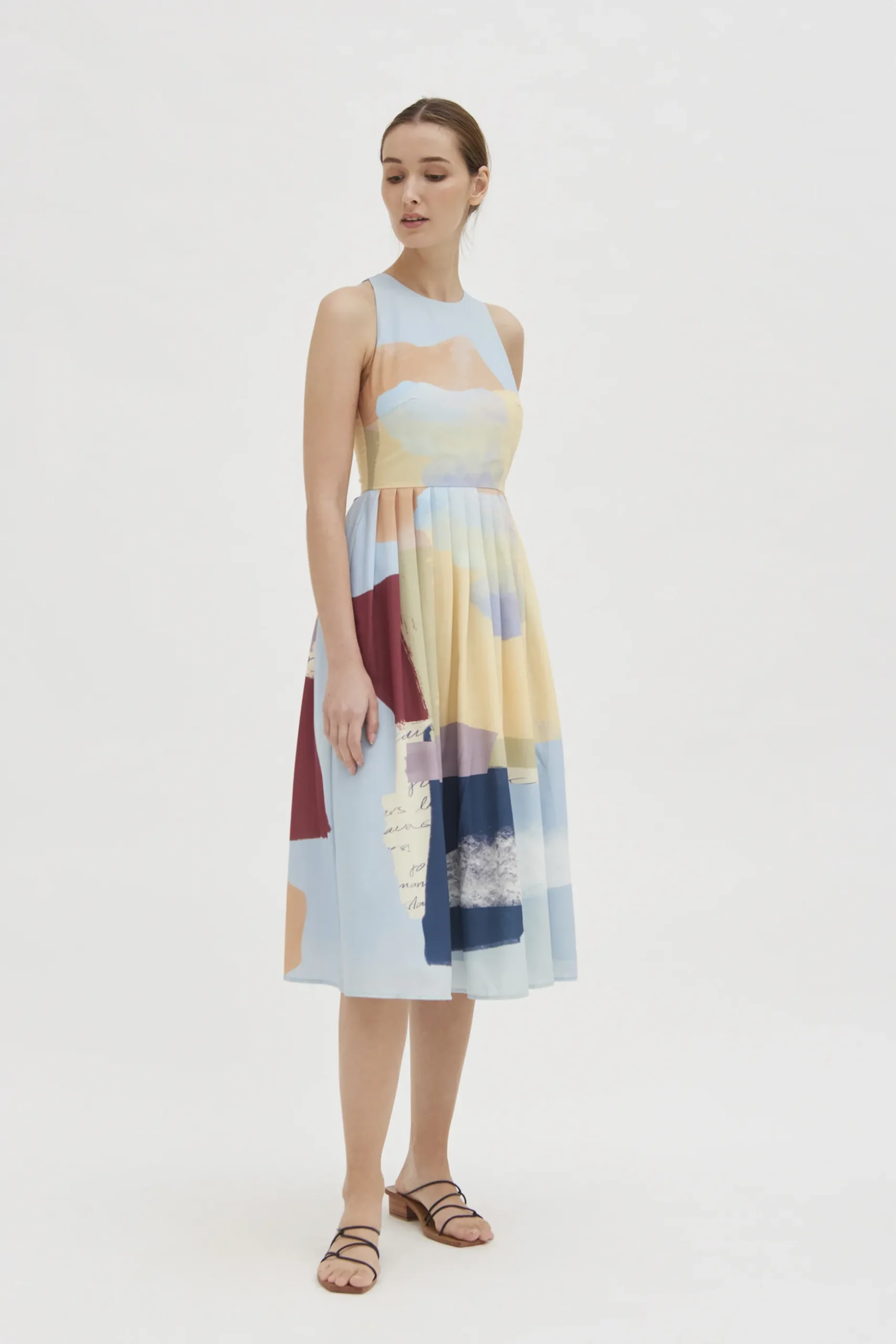 Analogue Midi Pleat Dress