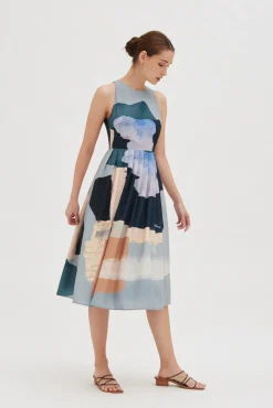 Analogue Midi Pleat Dress