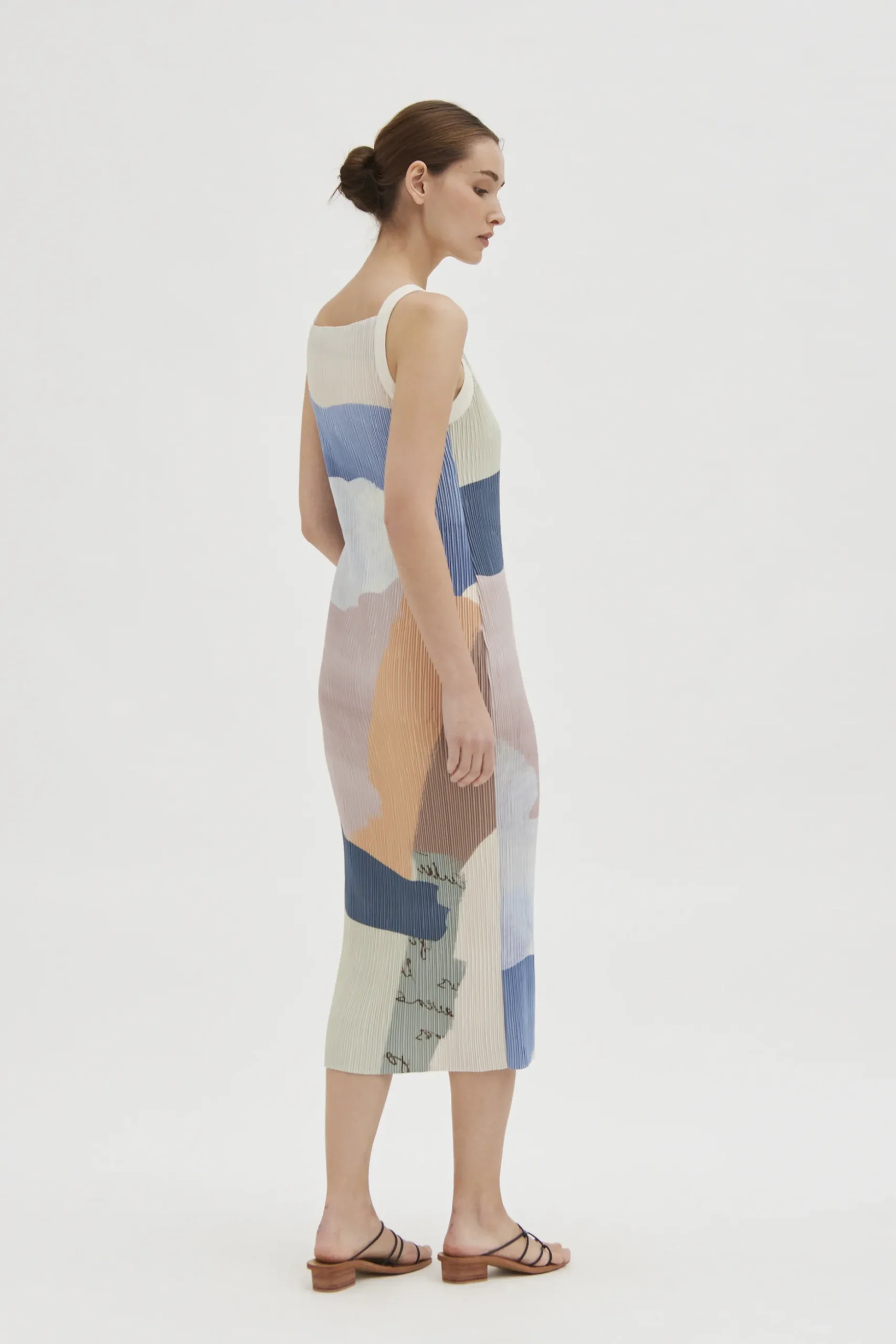 Analogue Pleated Column Dress