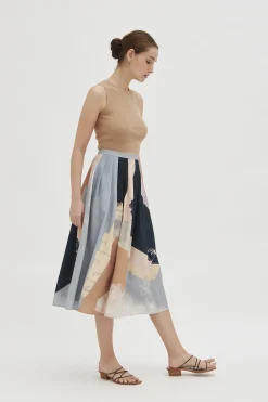 Analogue Pleated Midi Skirt