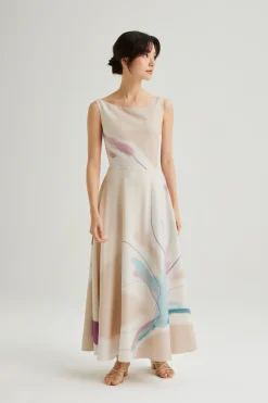 Atelier Boat-Neck Maxi Dress