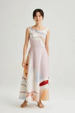 Atelier Boat-Neck Maxi Dress