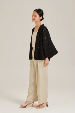 Beaded Open Cardigan