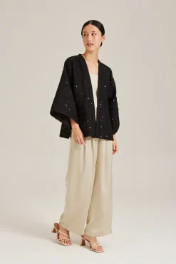 Beaded Open Cardigan