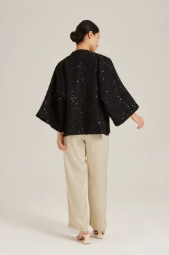 Beaded Open Cardigan