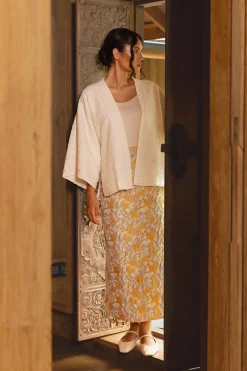 Beaded Open Cardigan