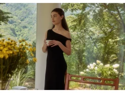 Boat-Neck Knit Midi Dress