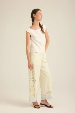 Boat-Neck Linen Top