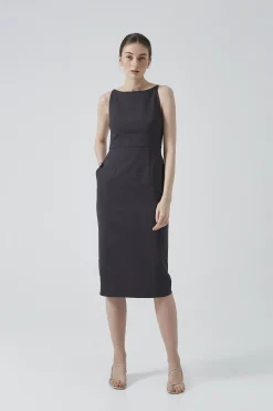 Boat-Neck Pencil Dress