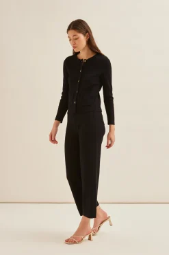 Bouclé Knit Full-Length Pants