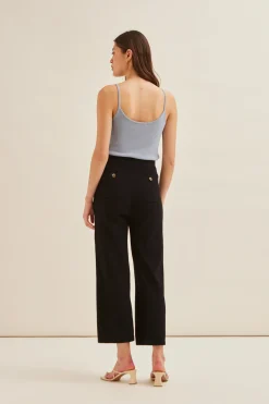Bouclé Knit Full-Length Pants