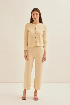 Bouclé Knit Full-Length Pants