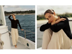 Bouclé Knit Full-Length Pants