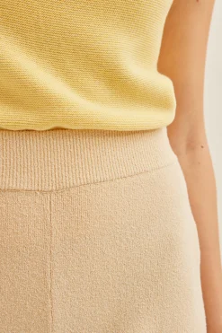 Bouclé Knit Full-Length Pants