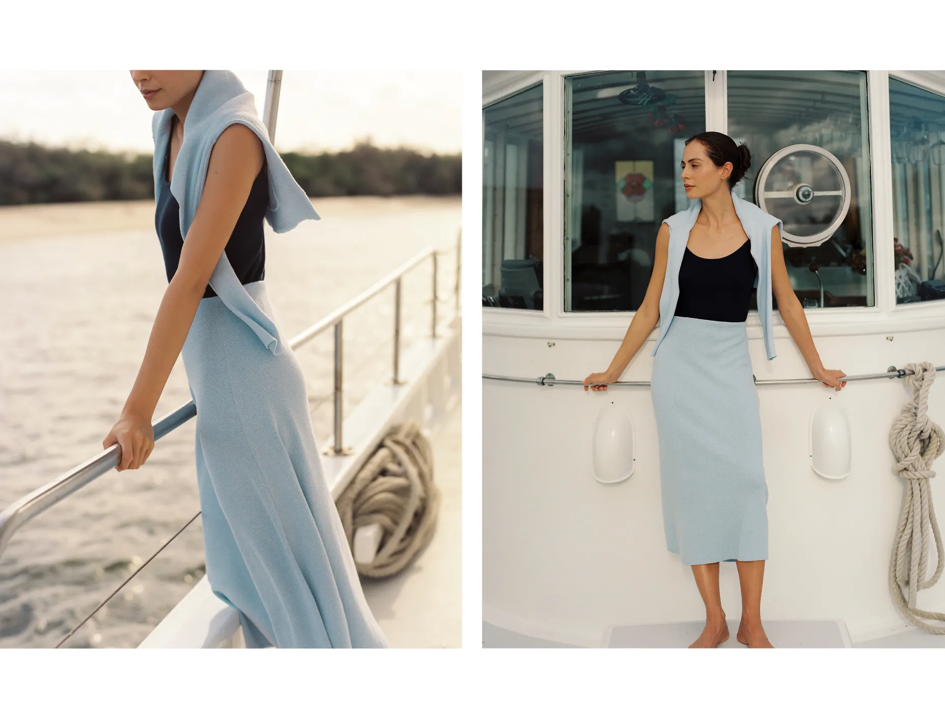 Bouclé Knit Midi Skirt