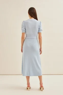 Bouclé Knit Midi Skirt
