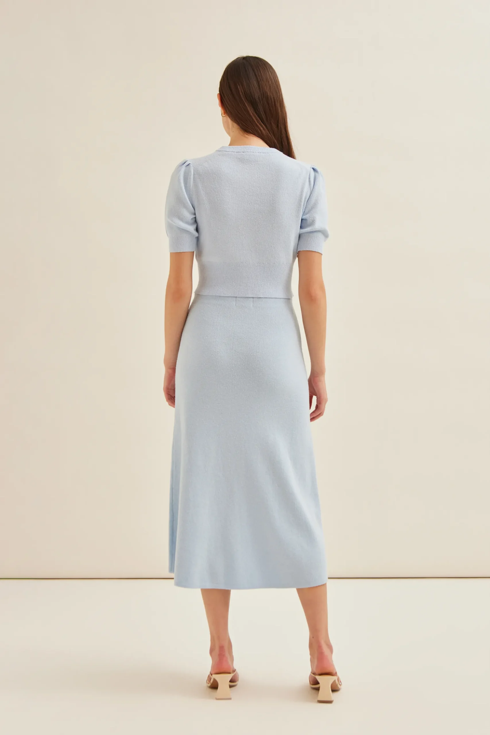 Bouclé Knit Midi Skirt