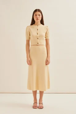 Bouclé Knit Midi Skirt