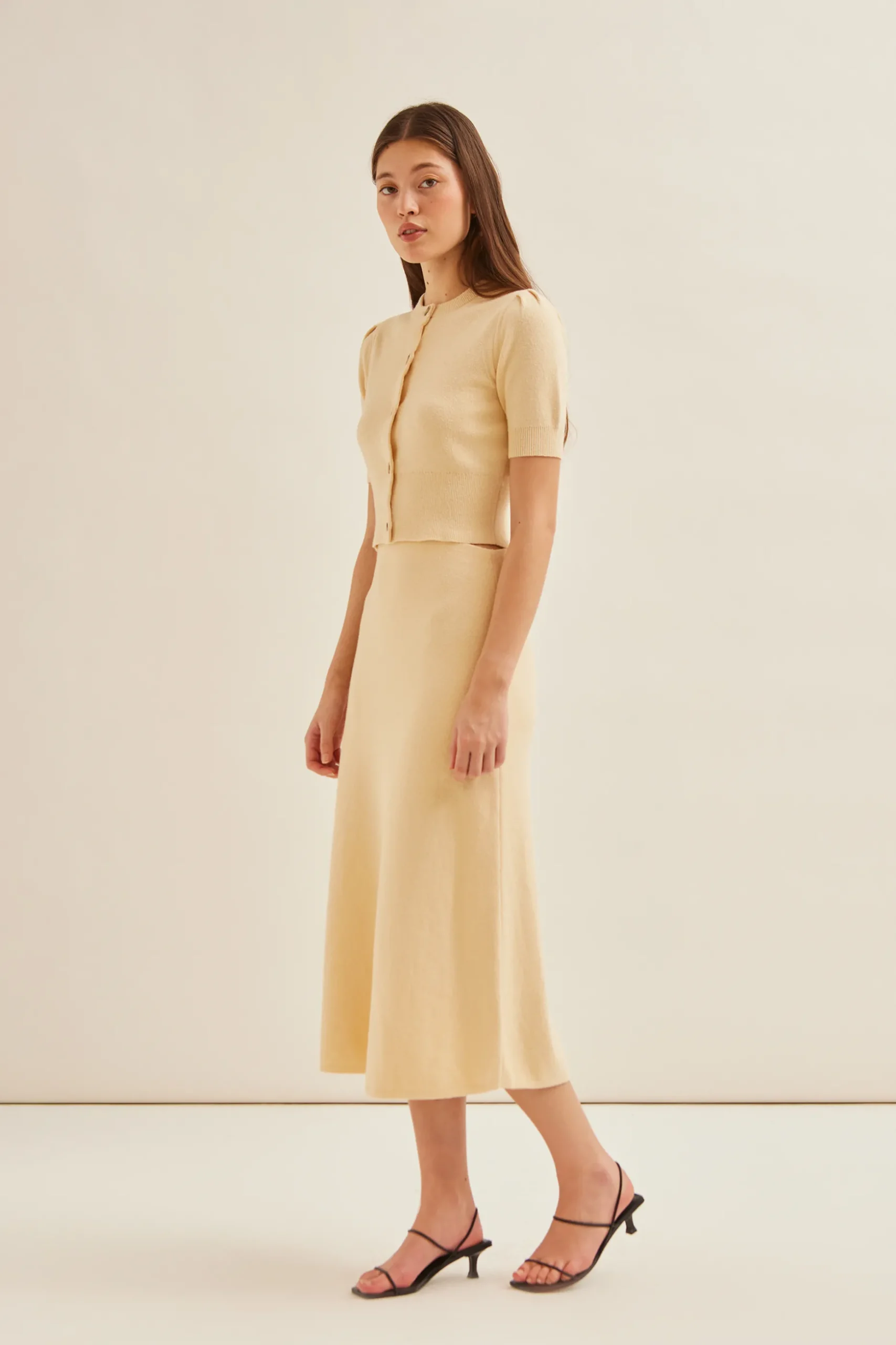 Bouclé Knit Midi Skirt
