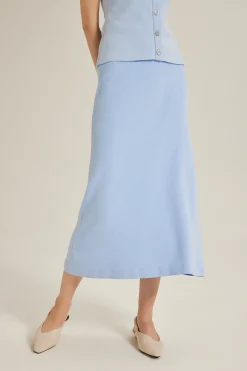 Bouclé Knit Midi Slip Skirt