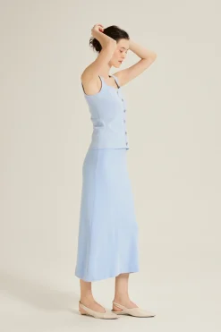 Bouclé Knit Midi Slip Skirt