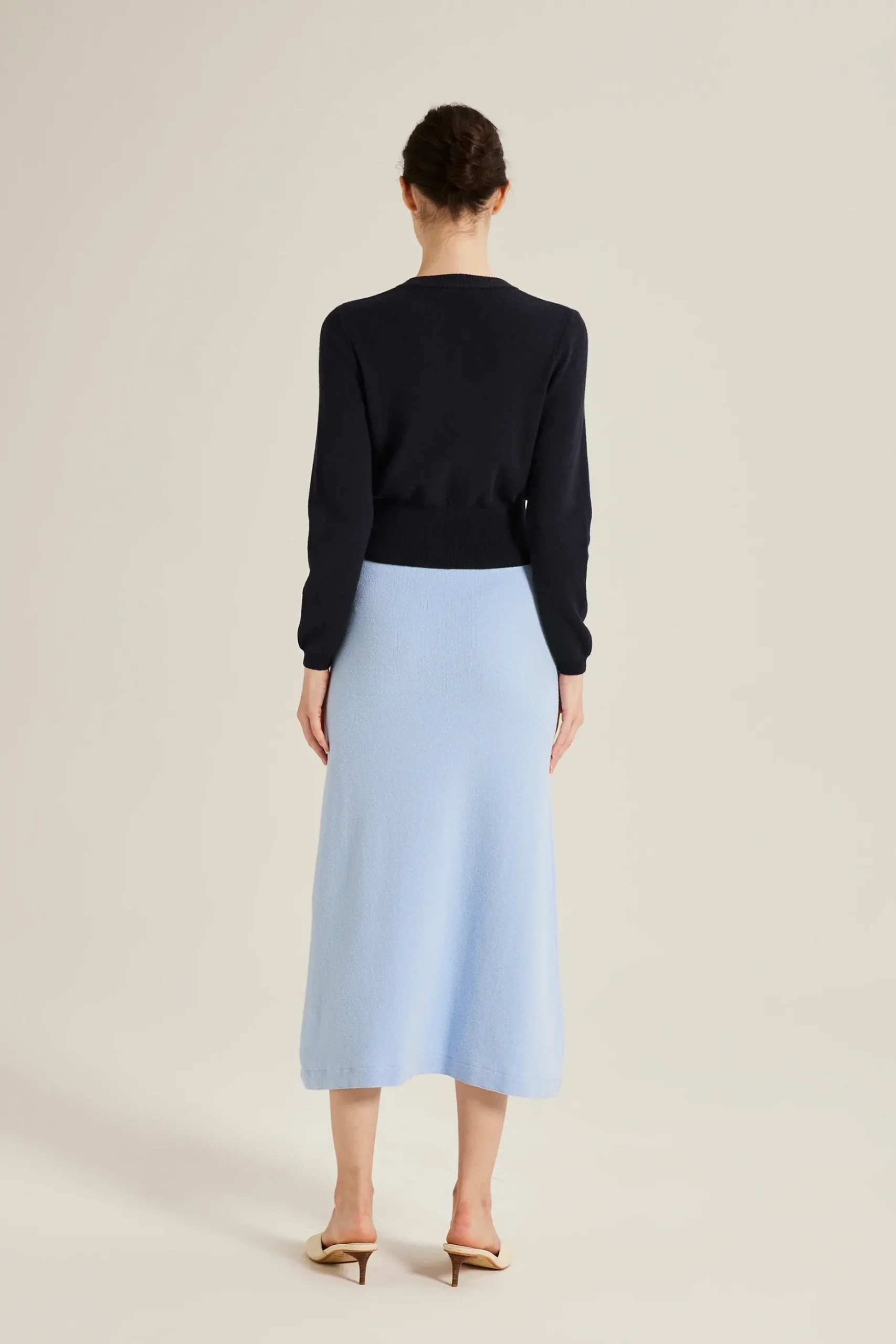 Bouclé Knit Midi Slip Skirt