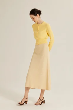 Bouclé Knit Midi Slip Skirt