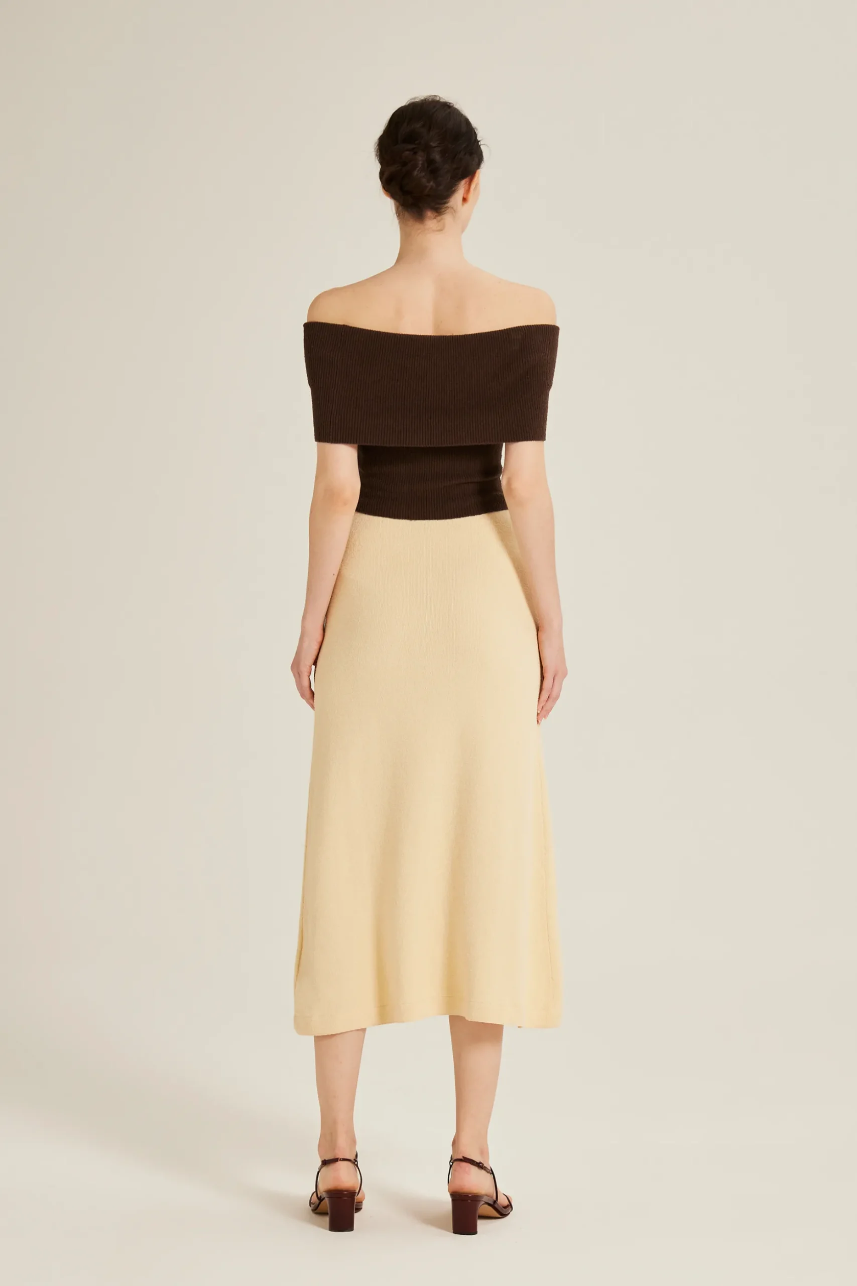 Bouclé Knit Midi Slip Skirt
