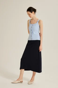Bouclé Knit Square Neck Vest