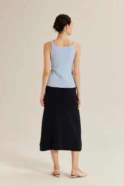 Bouclé Knit Square Neck Vest