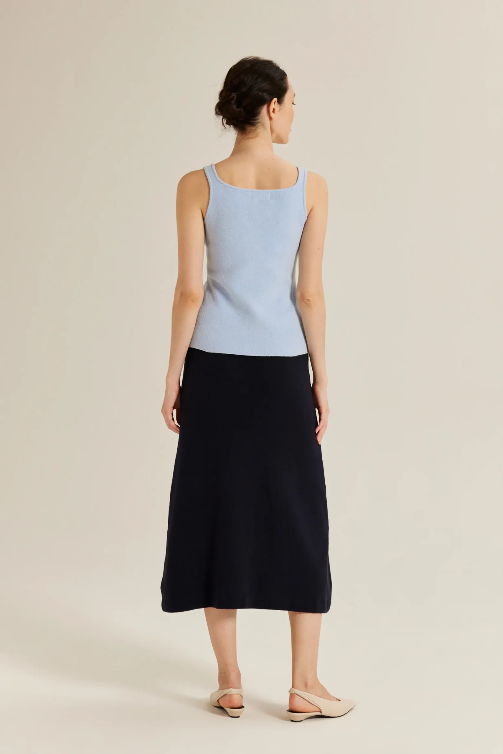 Bouclé Knit Square Neck Vest