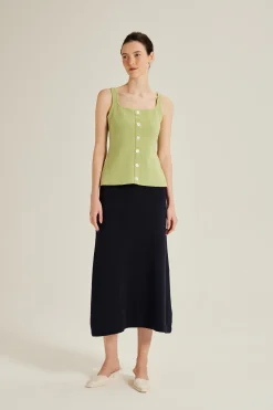 Bouclé Knit Square Neck Vest