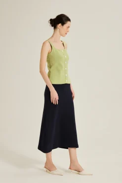 Bouclé Knit Square Neck Vest