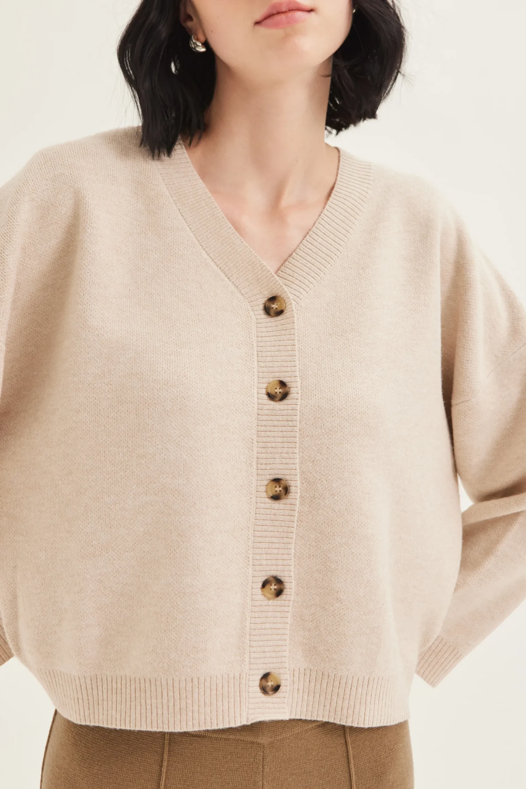 Boxy Jacquard Knit Cardigan