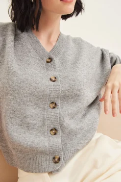 Boxy Jacquard Knit Cardigan
