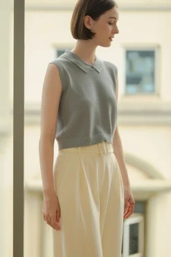 Boxy Silk Knit Vest