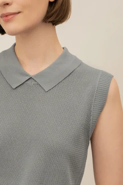 Boxy Silk Knit Vest