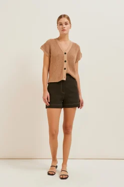 Button Down Chunky Knit Vest