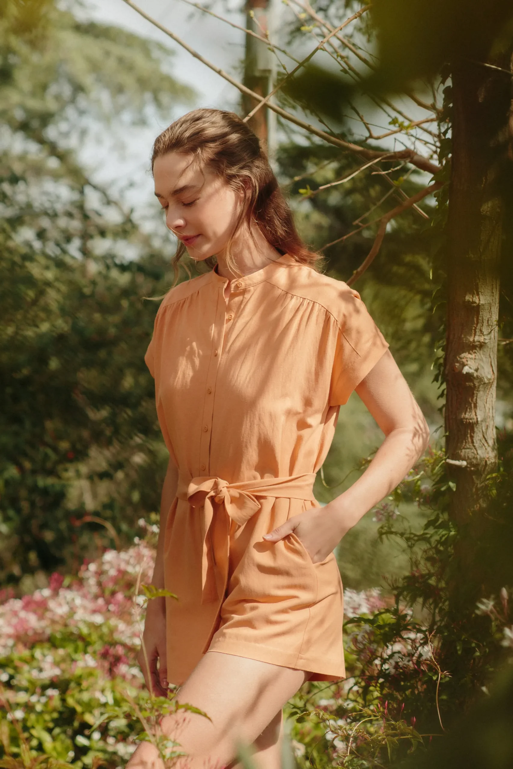 Button-Down Boxy Romper