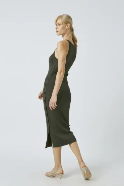 Button-Down Knit Midi
