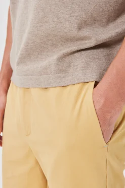 Buttoned-Cuff Straight Leg Trousers